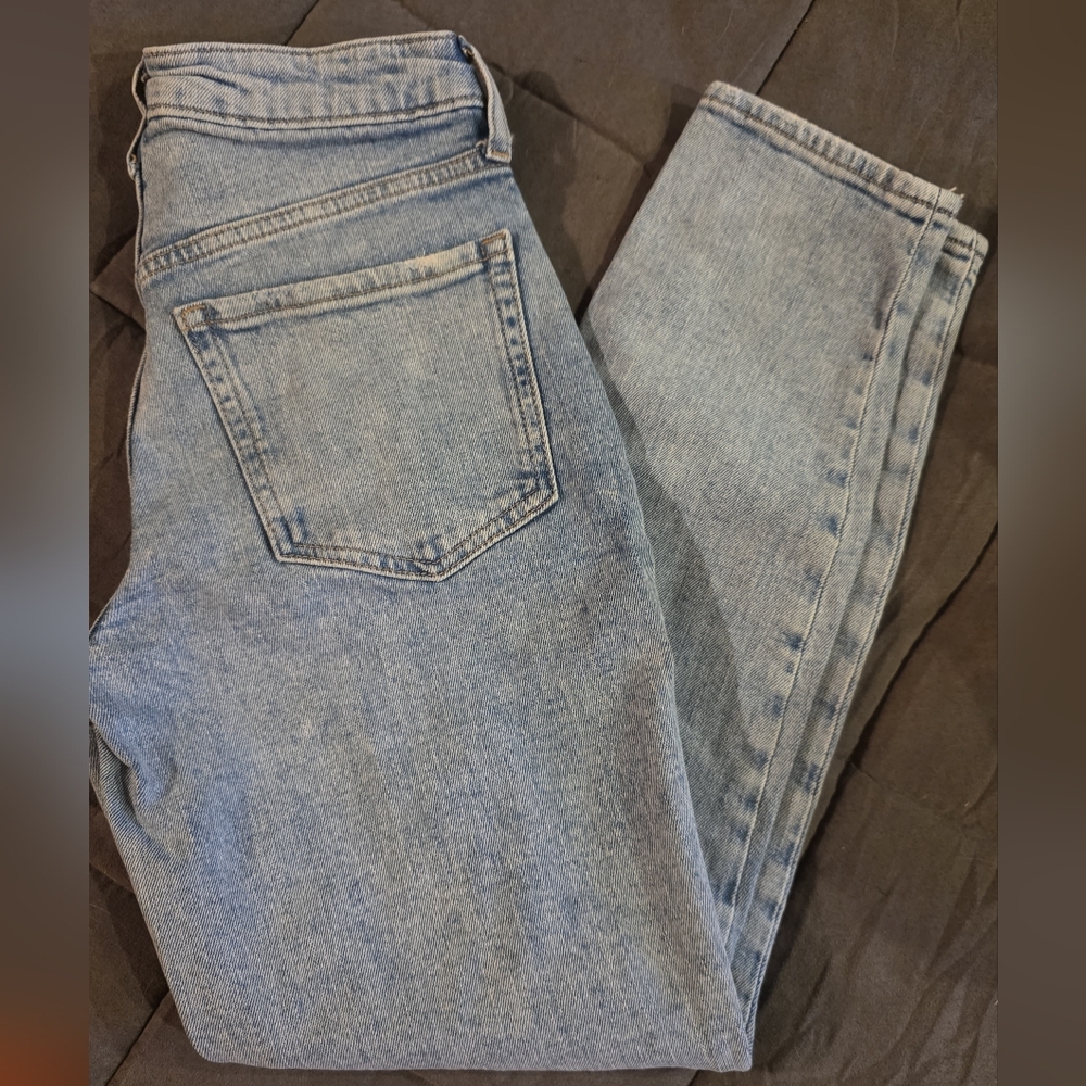 OLD NAVY LIGHT BLUE HIGH RISE OG STRAIGHT | SIZE 0